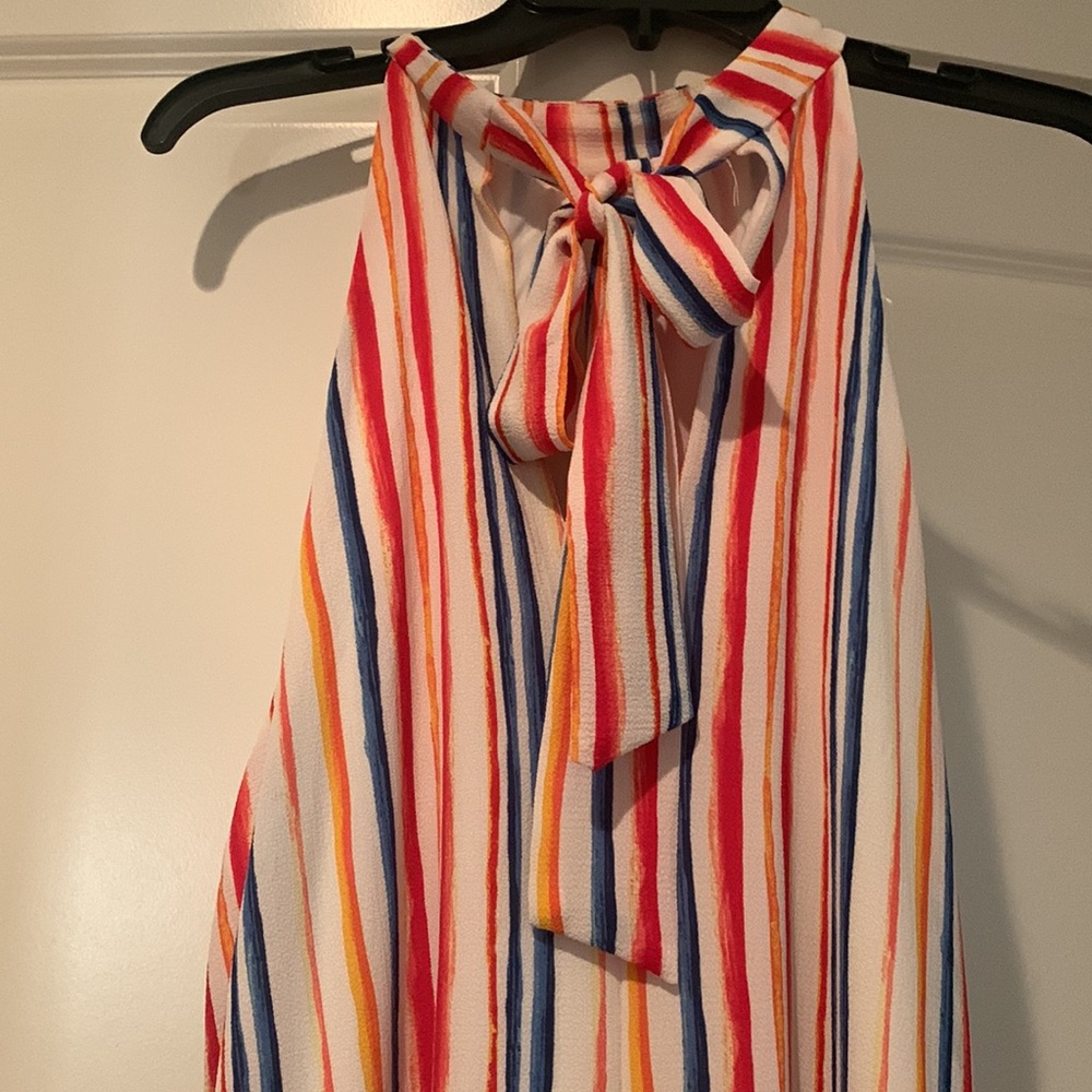 Spin USA Maxi dress with halter top and tie back.  size large - Picture 3 of 6